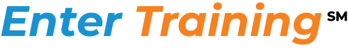 Enter Training logo in blue and orange text.