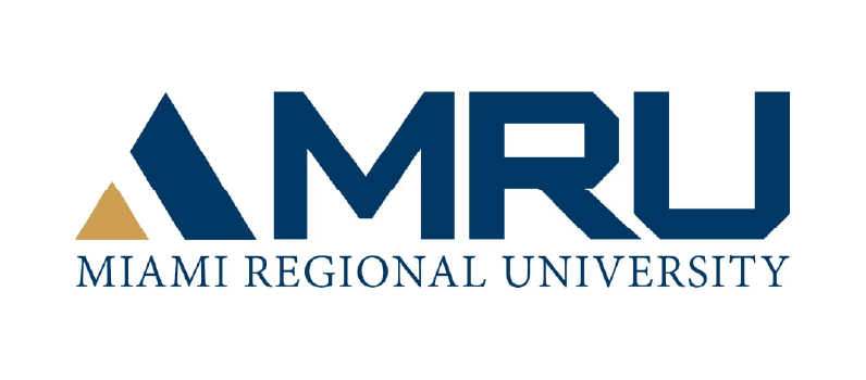 The logo for miami regional university is blue and gold.