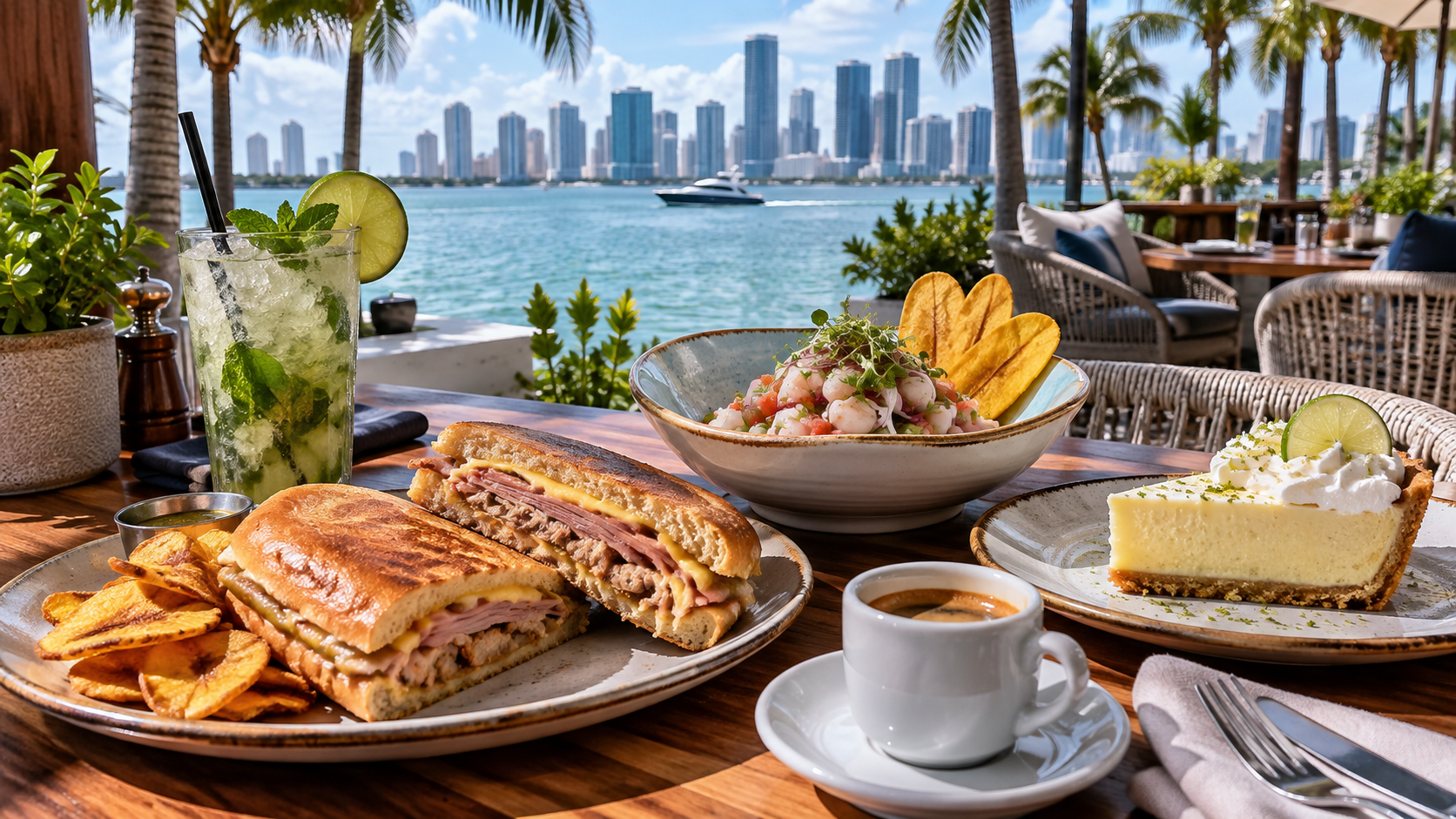Cuban-inspired food, ceviche, coffee and key lime pie in Miami