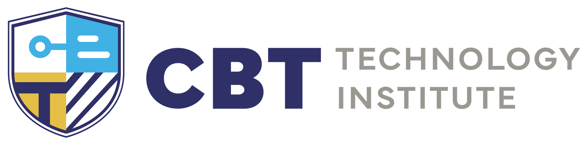 CBT Technology Institute logo with blue shield icon and navy text on a white background
