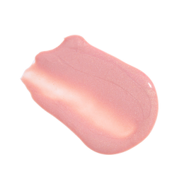 A swatch of pink lip gloss on a white background.