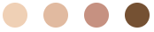 A row of different shades of skin on a white background.