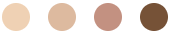 A row of different shades of skin on a white background.