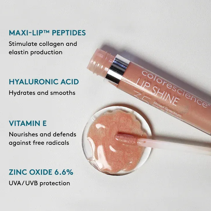 A close up of a tube of colorscience lip shine