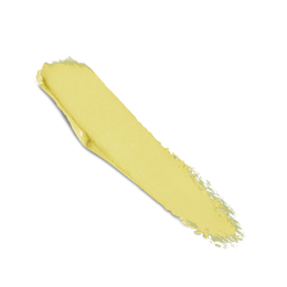 A swatch of yellow lipstick on a white background.
