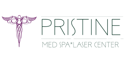 A logo for pristine med spa lazer center