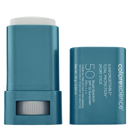 A blue colorscience sunscreen stick with spf 50