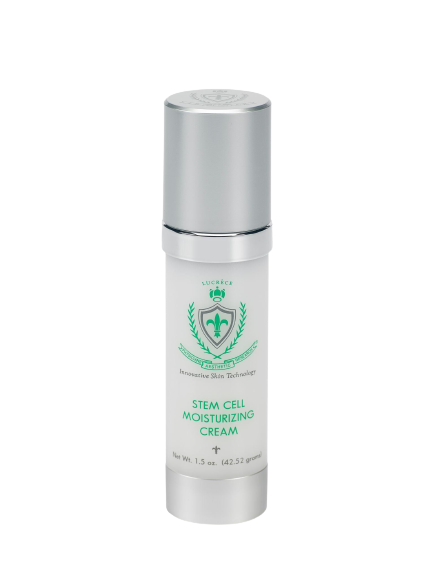A bottle of sensitive moisturizing cream with a shield on it