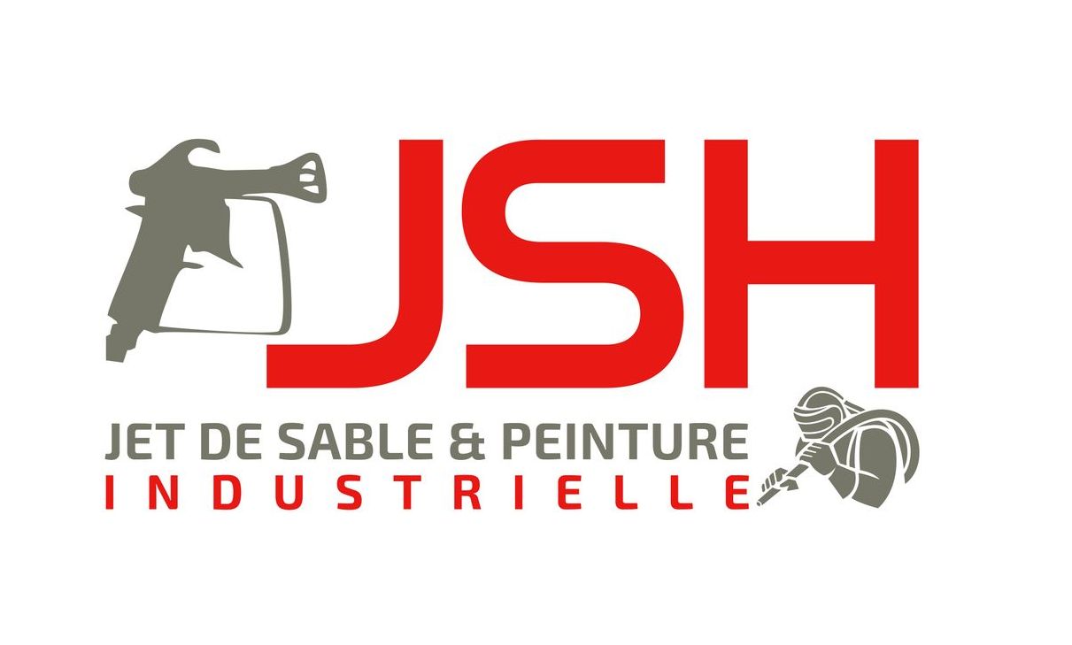 A logo for a company called jsh jet de sable & peinture industrielle