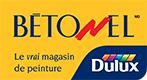 Un logo jaune et bleu pour une entreprise appelée dulux