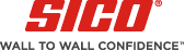 Un logo de confiance mur à mur sico sur fond blanc
