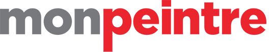 Un logo rouge et gris pour monpeintre sur fond blanc
