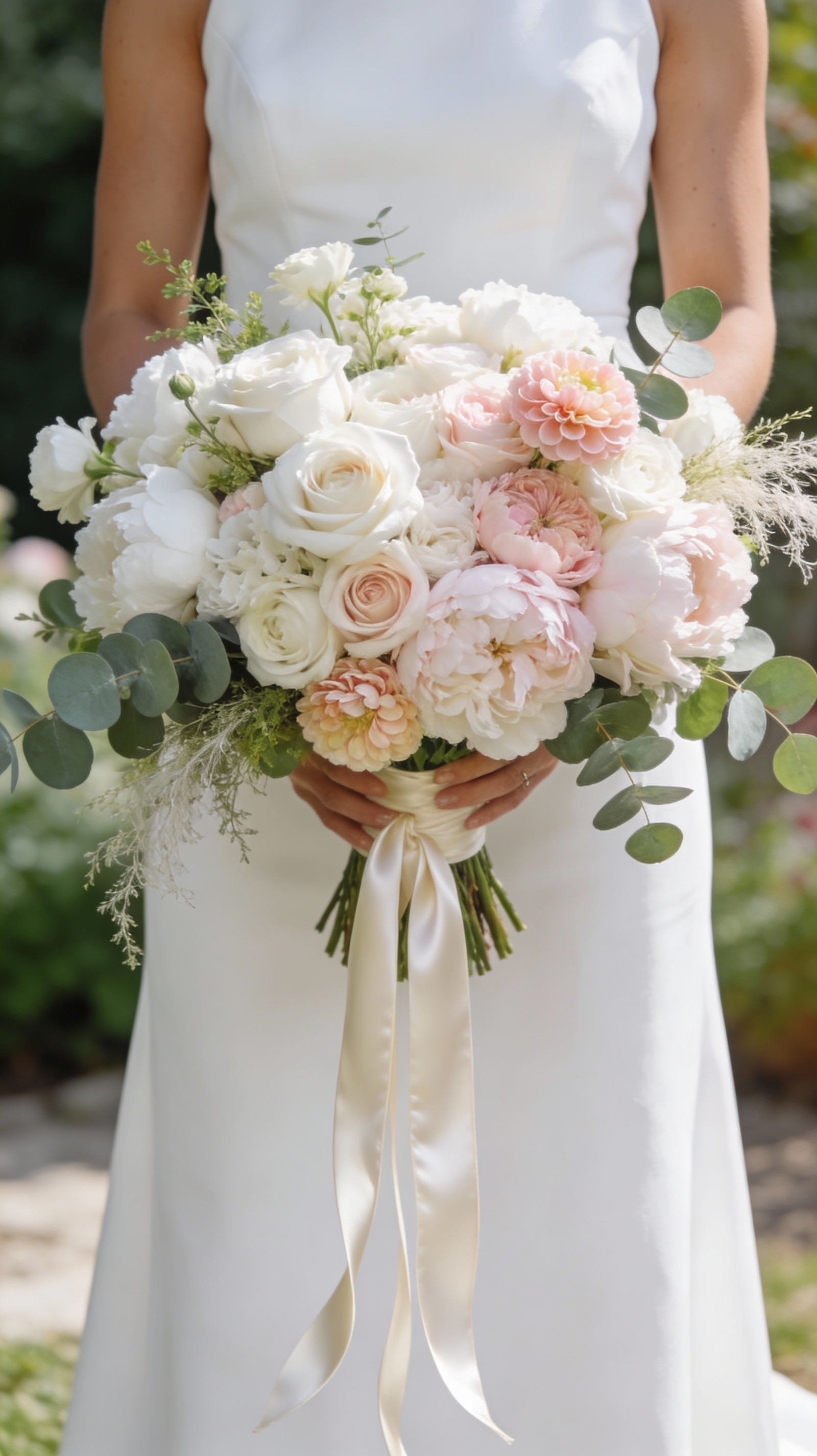 bride holding her bridal bouquet