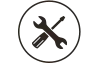Trash can icon in a circle.