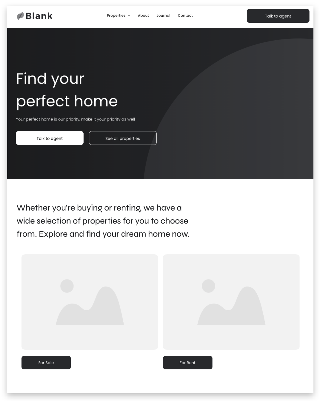 Blank real estate agency