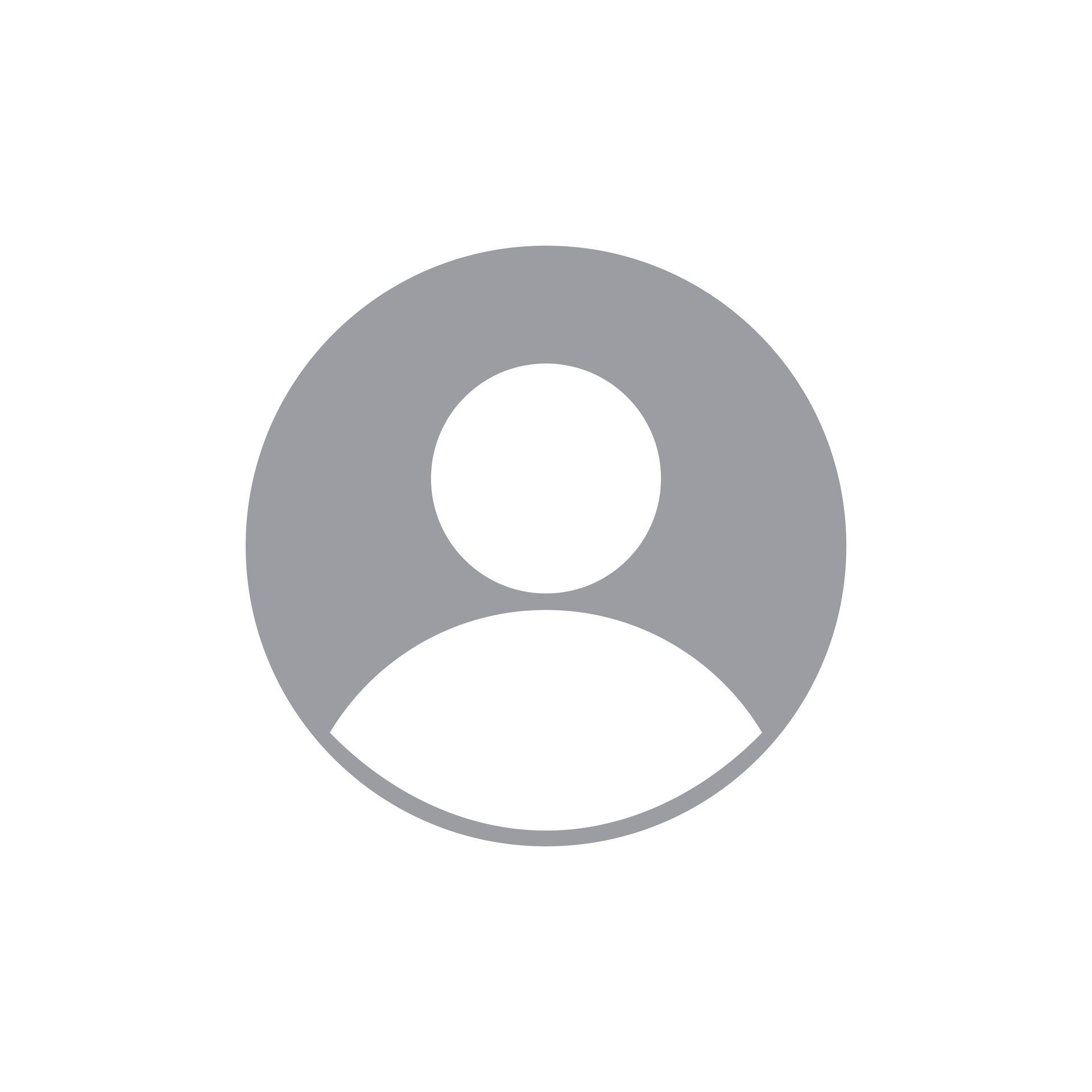 Gray generic user profile avatar icon on a white background