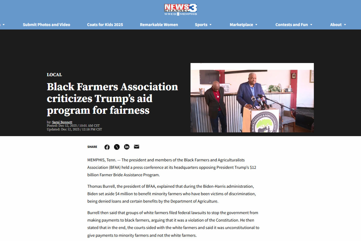 Farmers & agriculturalists | Memphis, TN | BFAA, Inc