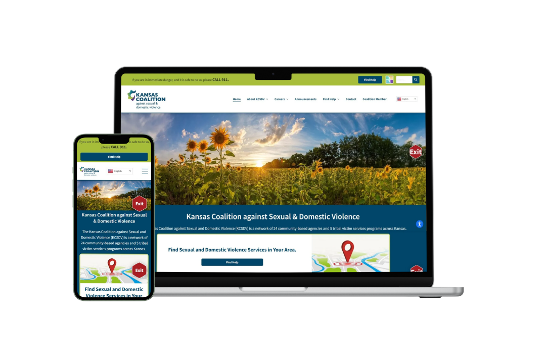 Website for Kansas Coalition against Sexual & Domestic Violence
