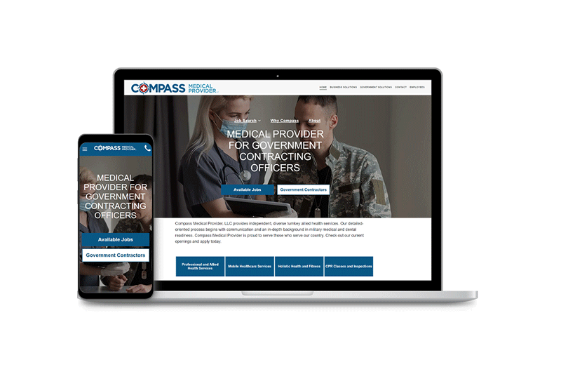 picture of website on desktop and mobile phone