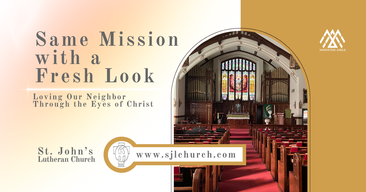 st. johns lutheran church nave and stained glass windows image
