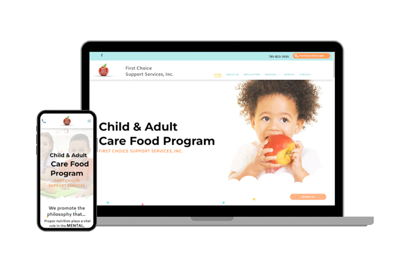 website example on laptop and mobile - first choice
