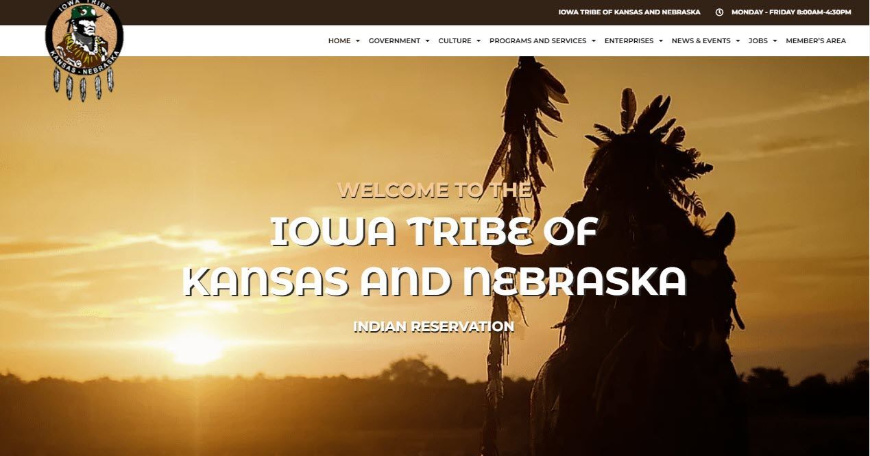 Visit the Iowa Tribe of KS & NE Website Iowa Tribe of Kansas and Nebraska