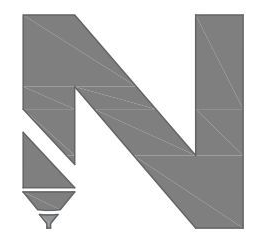 Logo geometrico grigio a forma di 