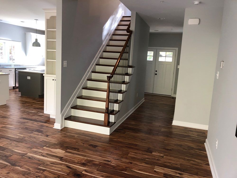 A staircase leading up to the second floor of a house.