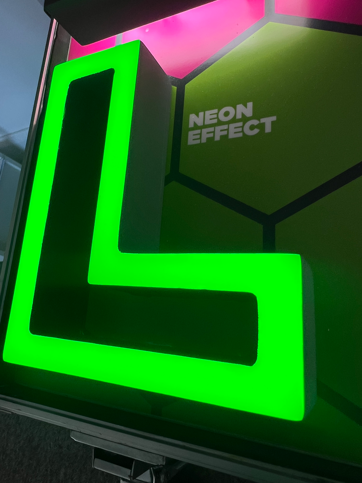 flat neon effect sign letter gloucester