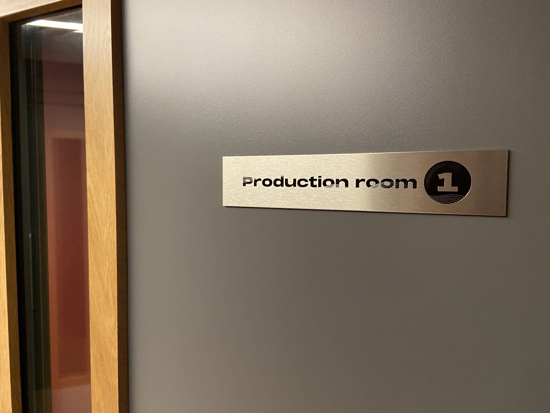 etched enamel metal brushed steel aluminium door sign