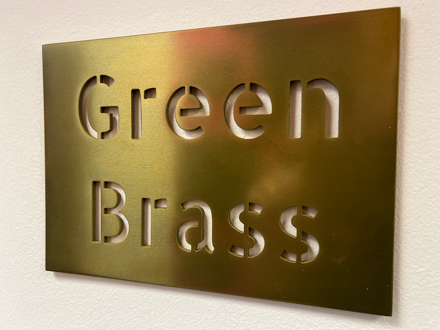 Brass laser cut sign