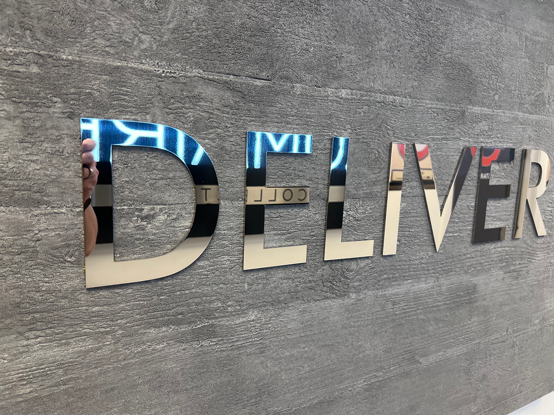 Mirror finish sign letters