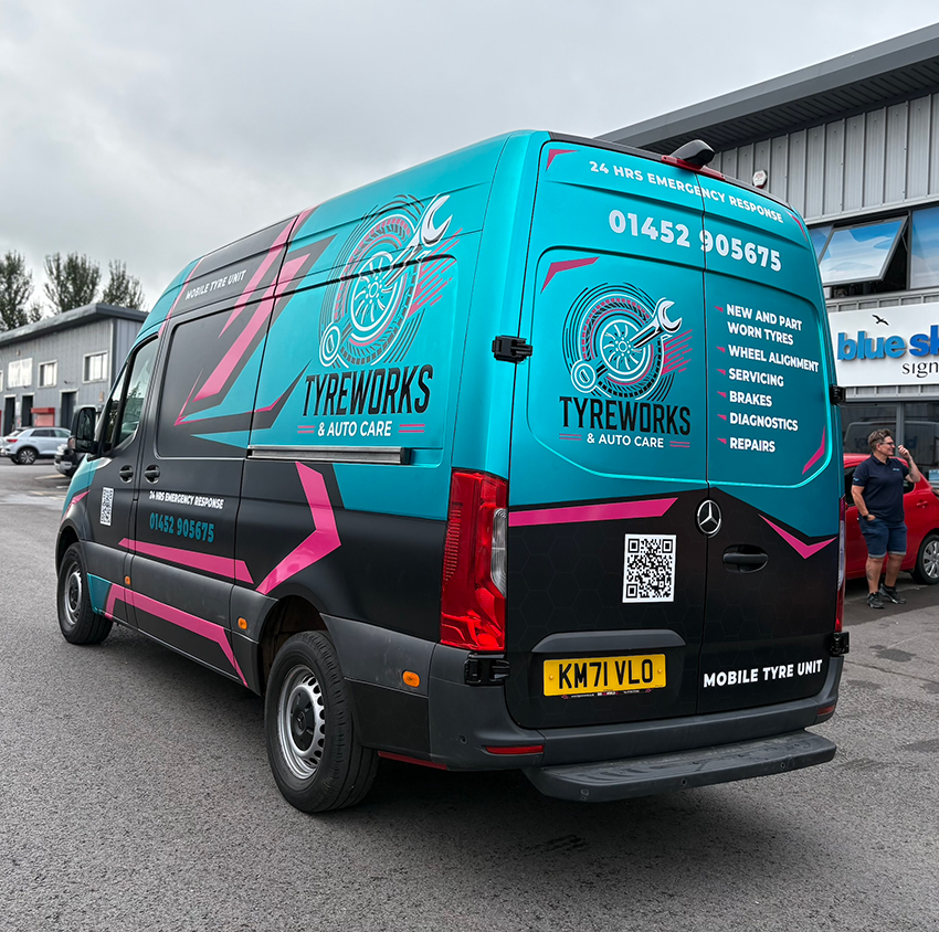 Bright coloured pop wrap metallic vinyl van wrap