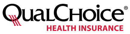 QualChoice Health Insurance logo in black and red text with stylized red stripes