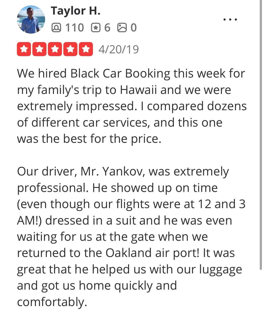 Yelp review