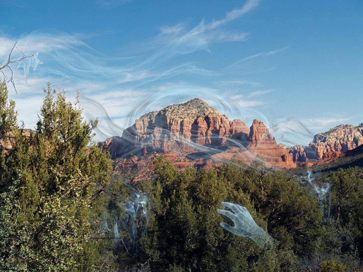 Red rock canyon walls and junipers near Wilson Mountain in Sedona