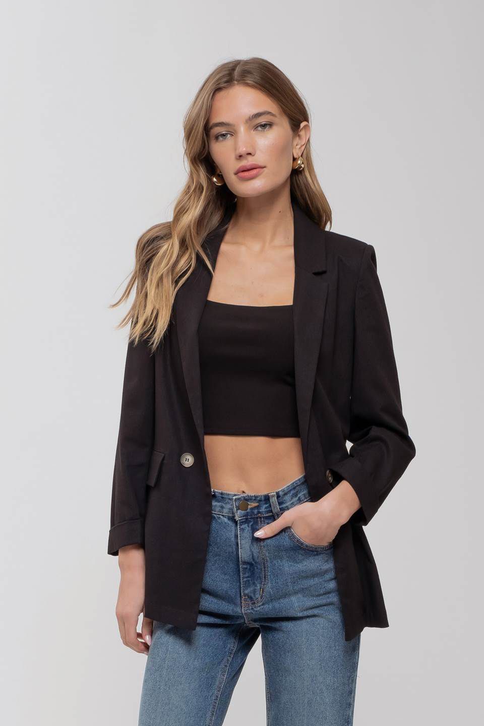 Saco lino negro