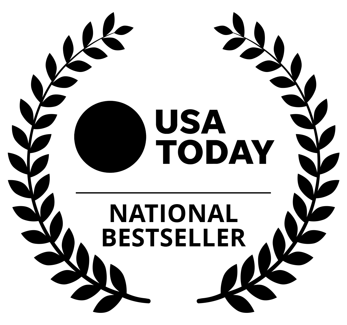 a black and white logo for usa today with a circle in the middle .