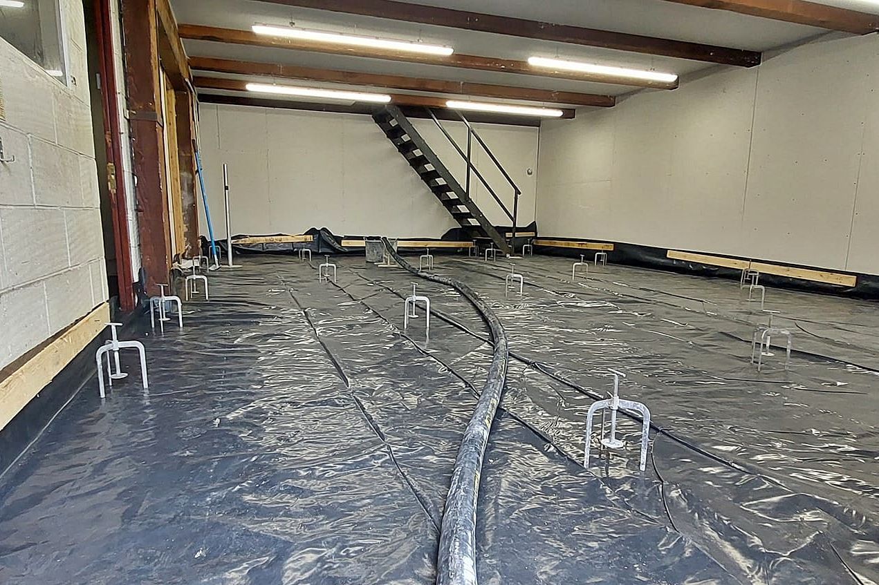 JC Flow Screeds preparing for liquid flow screed delivery.
