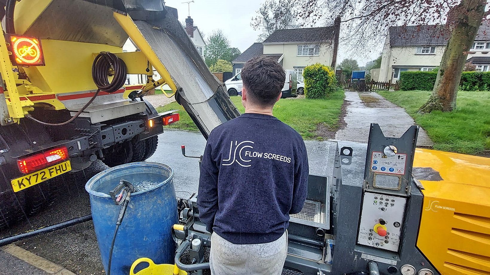Images of Liquid flow screed preparation, delivery and installation, removing liquid flow screed laitance, pump hire, by JC Flow Screeds. Covering floors across East Anglia.