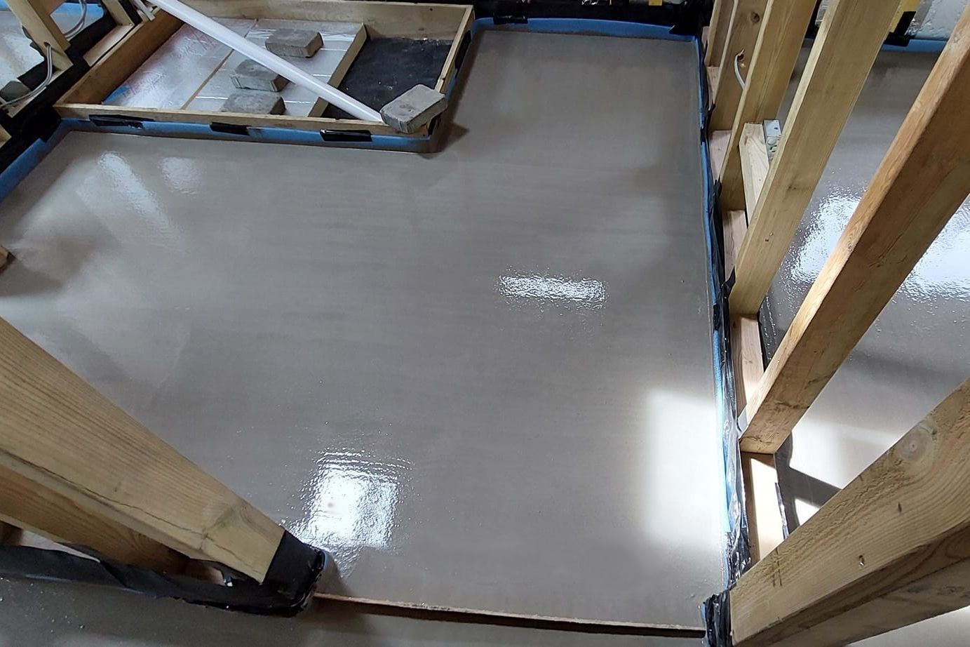 Images of Liquid flow screed preparation, delivery and installation, removing liquid flow screed laitance, pump hire, by JC Flow Screeds. Covering floors across East Anglia.