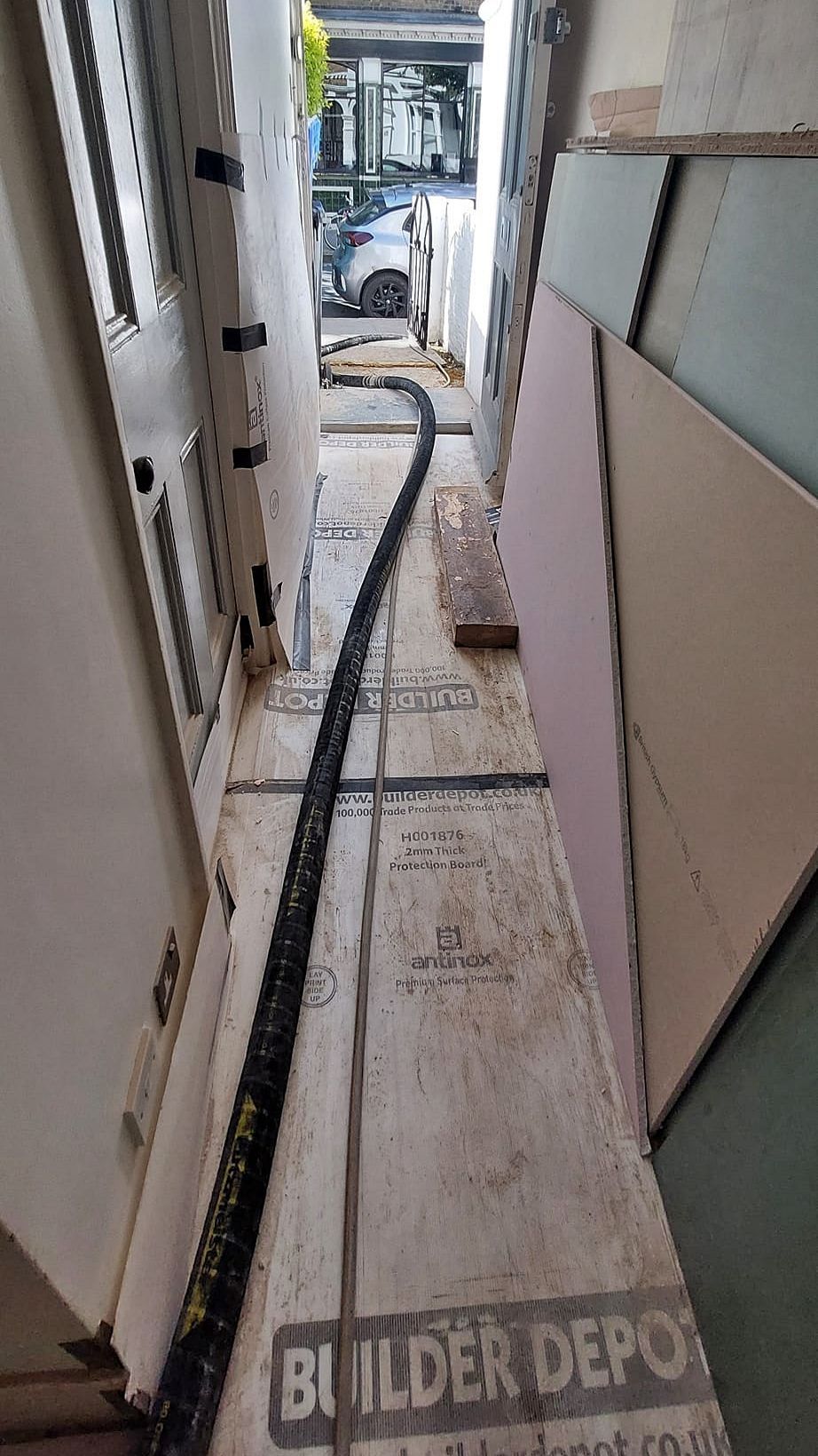 Images of Liquid flow screed preparation, delivery and installation, removing liquid flow screed laitance, pump hire, by JC Flow Screeds. Covering floors across East Anglia.