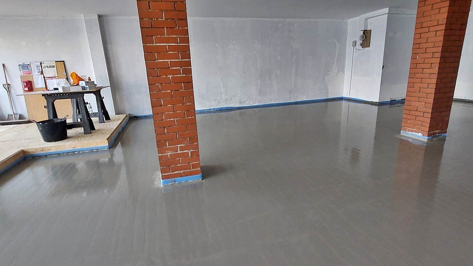 Images of Liquid flow screed preparation, delivery and installation, removing liquid flow screed laitance, pump hire, by JC Flow Screeds. Covering floors across East Anglia.