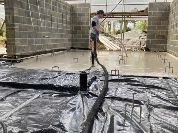 Liquid flow screed preparation, delivery and installation, removing liquid flow screed laitance, pump hire, by JC Flow Screeds in Essex.