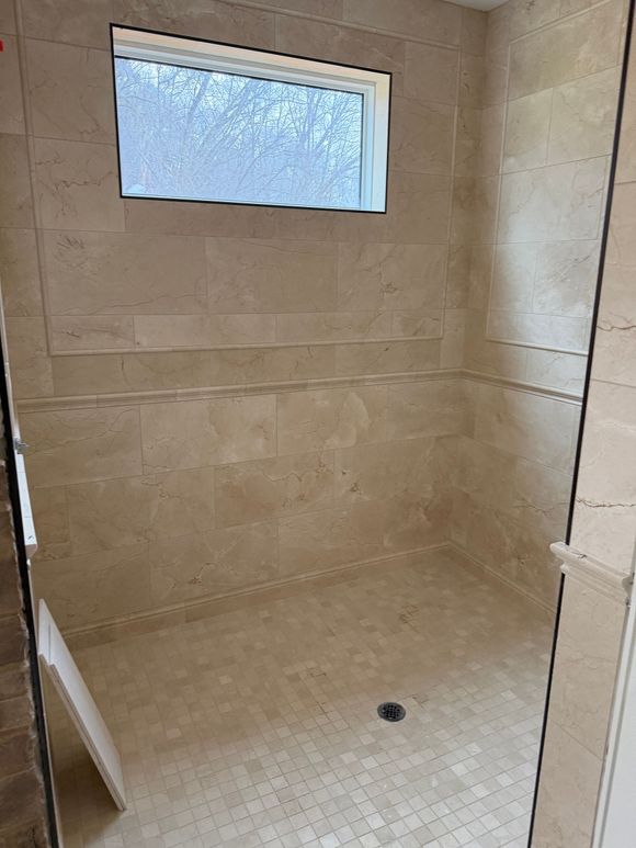 Custom tile shower installation by Floor Genius in DFW bathroom
