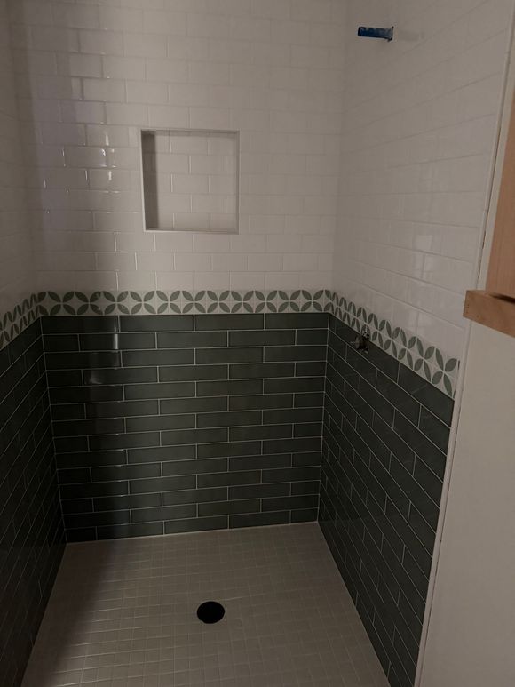 Custom tile shower installation by Floor Genius in DFW bathroom