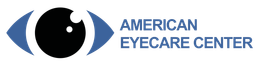 American Eyecare Center logo with blue eye graphic and text