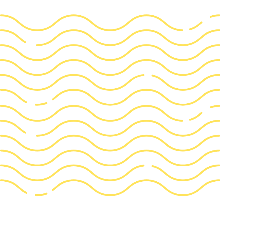 Abstract pattern of thin yellow wavy lines on a white background