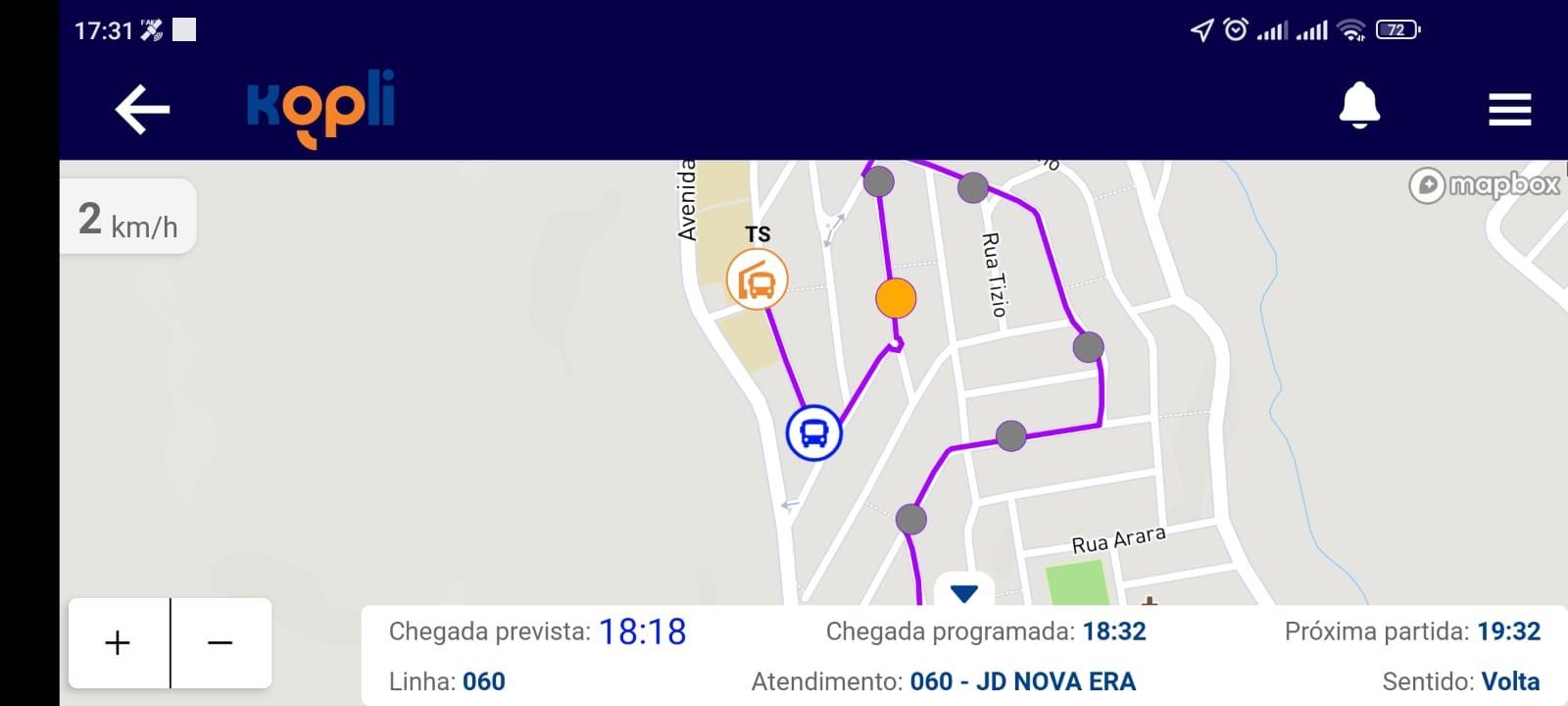 Uma captura de tela de um mapa do Kopli.
