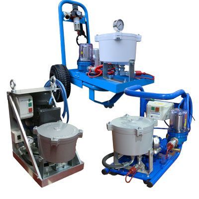 Single unit portable oil & diesel filtration systems.